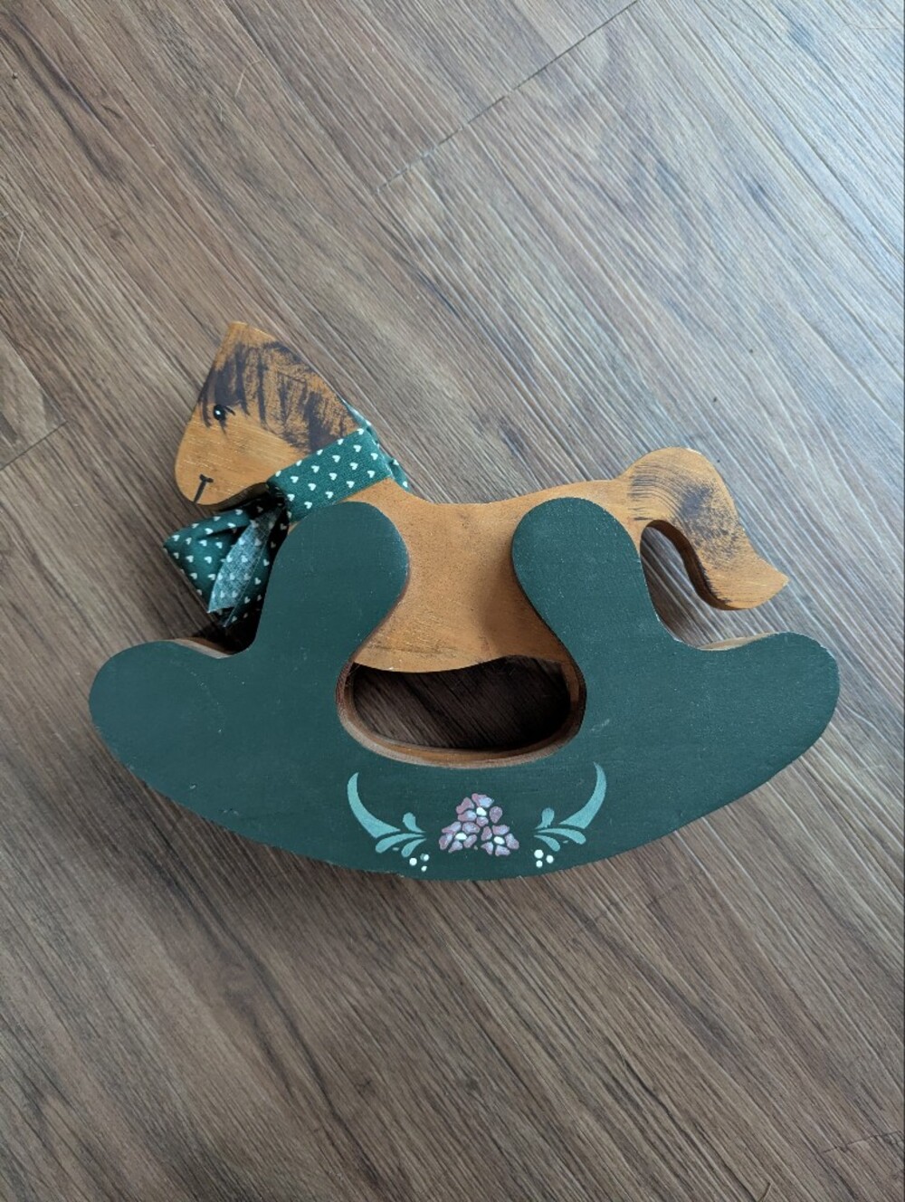 Country Cottagecore Small Wooden Rocking Horse Decor